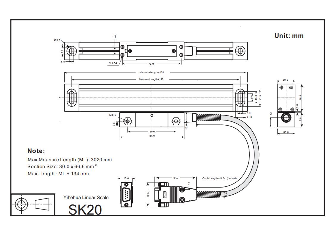 Yihehua Linear Scale SK20(图1)